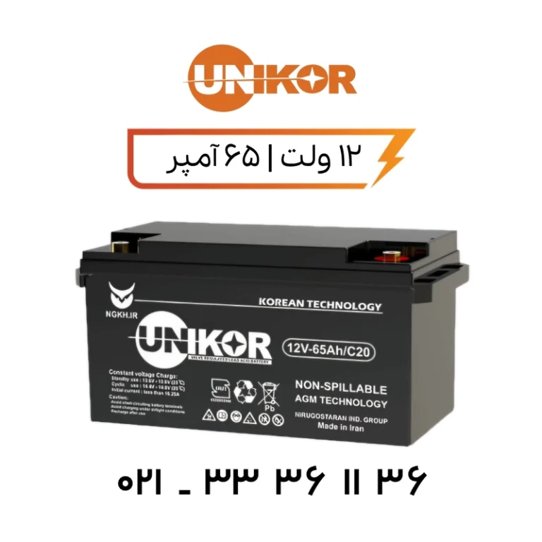 باتری یو پی اس یونیکور 65 آمپر